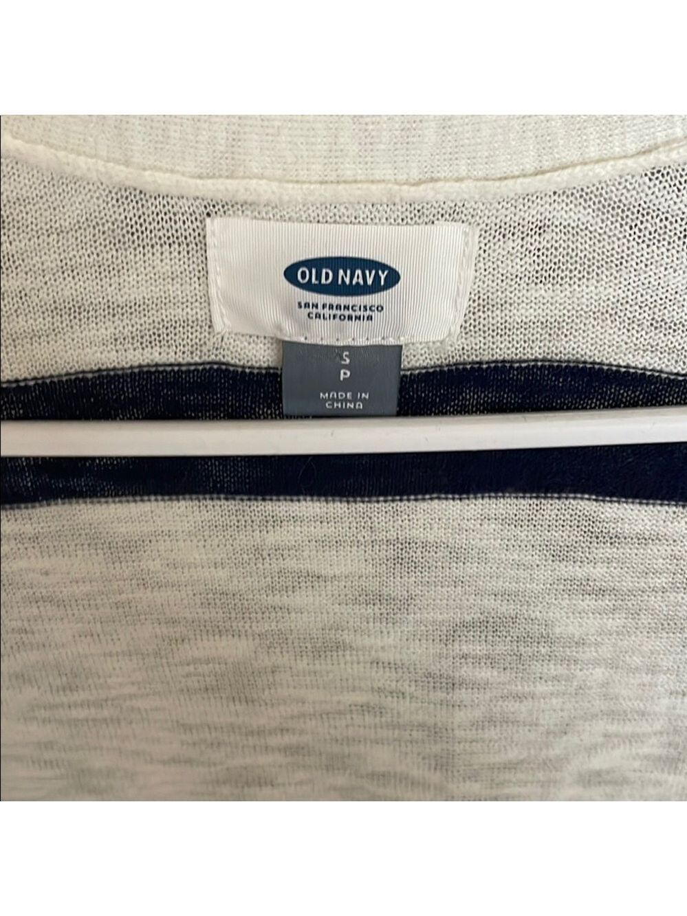 Old Navy Women's Striped Cardigan Sweater Small- White and Blue - Picture 2 of 4